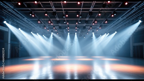 Empty stage with spotlights