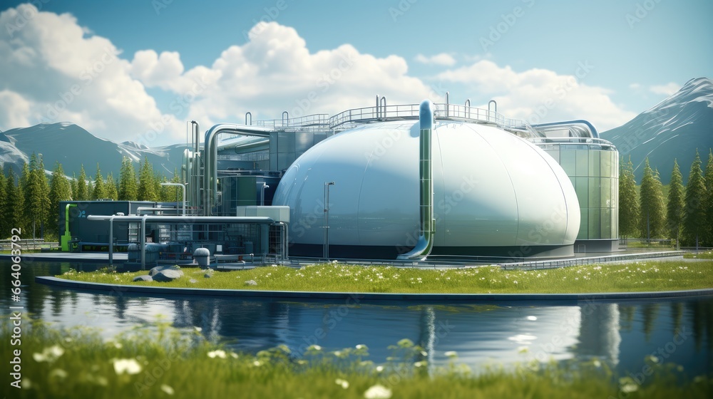 Εκτύπωση καμβά Hydrogen production from renewable energy, Green Hydrogen factory concept, Hydrogen renewable energy production