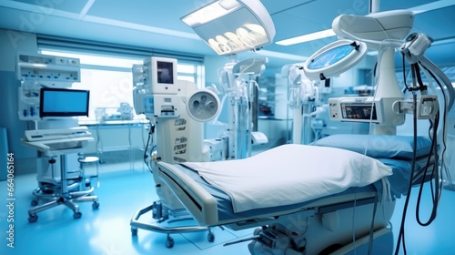 Medical devices for neurosurgery, Modern equipment in operating room.