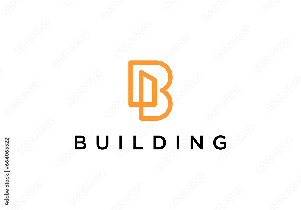 Letter B for Real Estate Remodeling Logo. Construction Architecture Building Logo Design Template.
