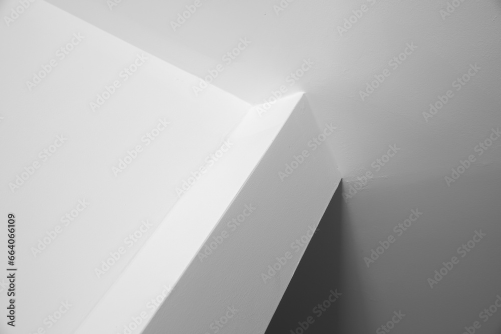 Abstract white architecture background, walls with corner and ceiling, black and white Abstract white architecture background, walls with corner and ceiling, black and white