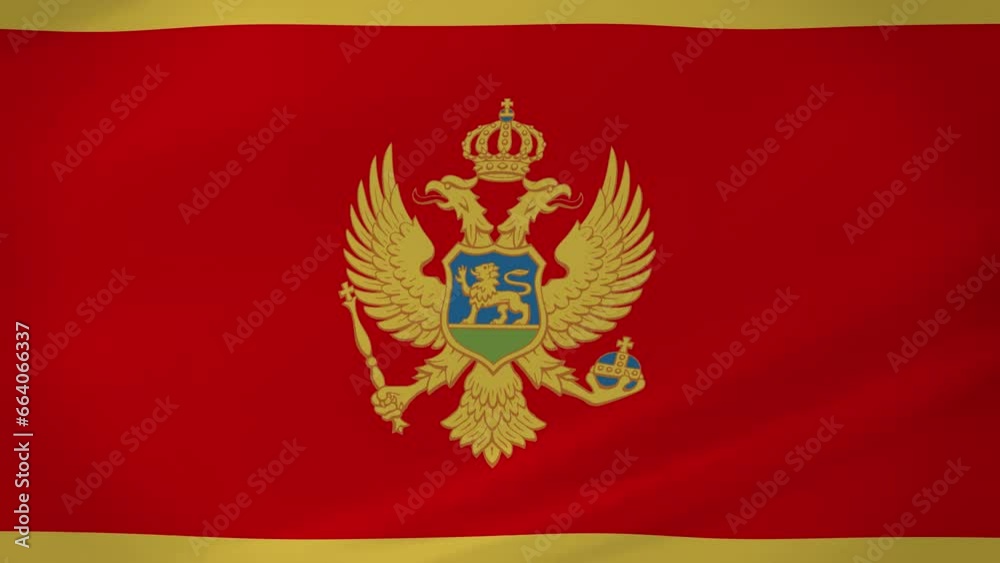 Montenegro Waving Flag Realistic Animation Video Montenegro Waving Flag Realistic Animation Video