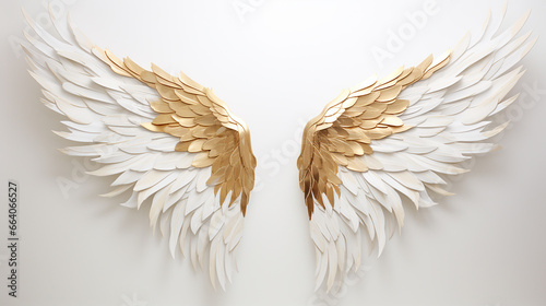 asas douradas em fundo branco  © Alexandre