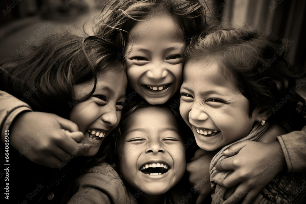 Group of young asian children laughing and smiling together Group of young asian children laughing and smiling together