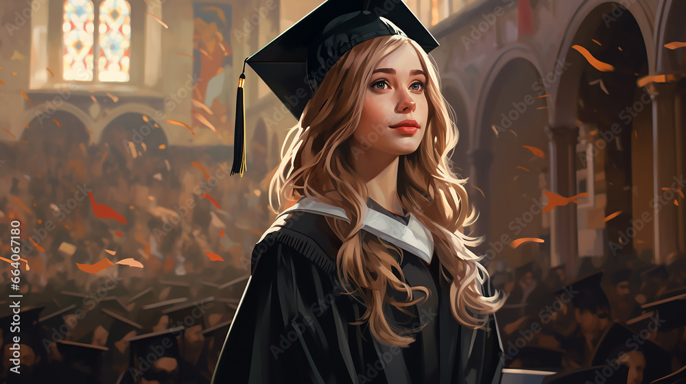 Obraz premium formanda em graduação 