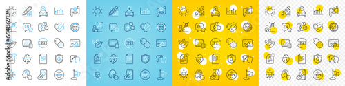 Vector icons set of Seo marketing, Blood donation and Music line icons pack for web with Organic product, Capsule pill, Growth chart outline icon. Edit statistics, Resume document. Vector