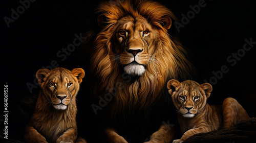 família de leões 