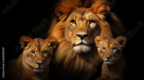 família de leões 