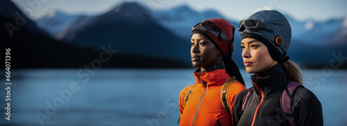 Wind-resistant thermal gear for watersports enthusiasts in icy conditions  photo