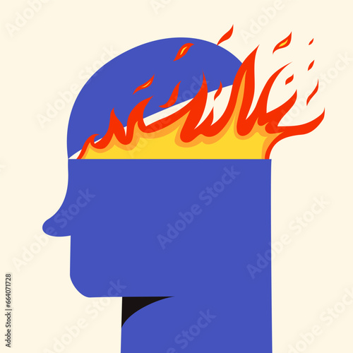 Emotional burnout syndrom, overworked, depression, frustration, exhausted, despair concept vector illustration 10 eps
