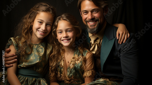 A photo studio filled with laughter and joy as a family poses for a heartwarming portrait