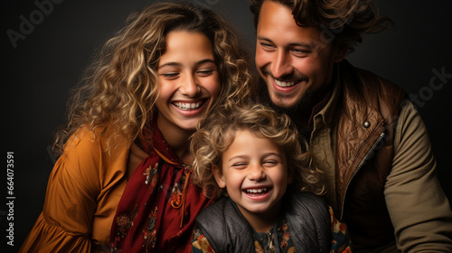 A photo studio filled with laughter and joy as a family poses for a heartwarming portrait