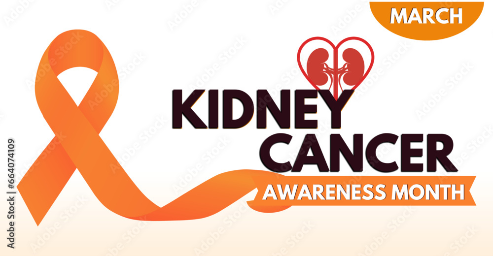 March is kidney cancer awareness month, Aesthetic campaign or celebration banner March is kidney cancer awareness month, Aesthetic campaign or celebration banner