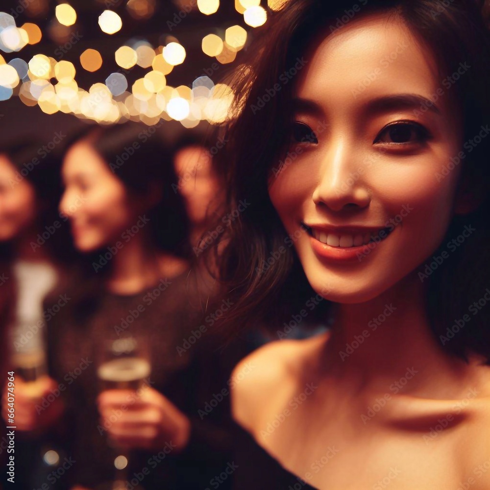 portrait of a woman in a party portrait of a woman in a party