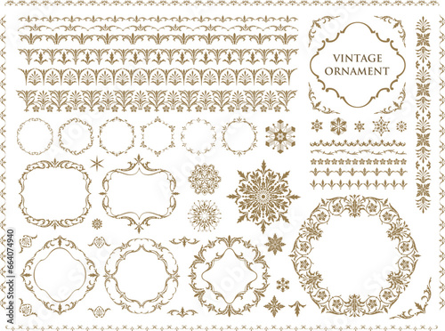 Vintage vector Set. Floral ornament for design of monograms, invitations, frames, menus, labels and websites.