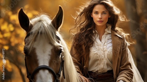 Young woman riding a horse