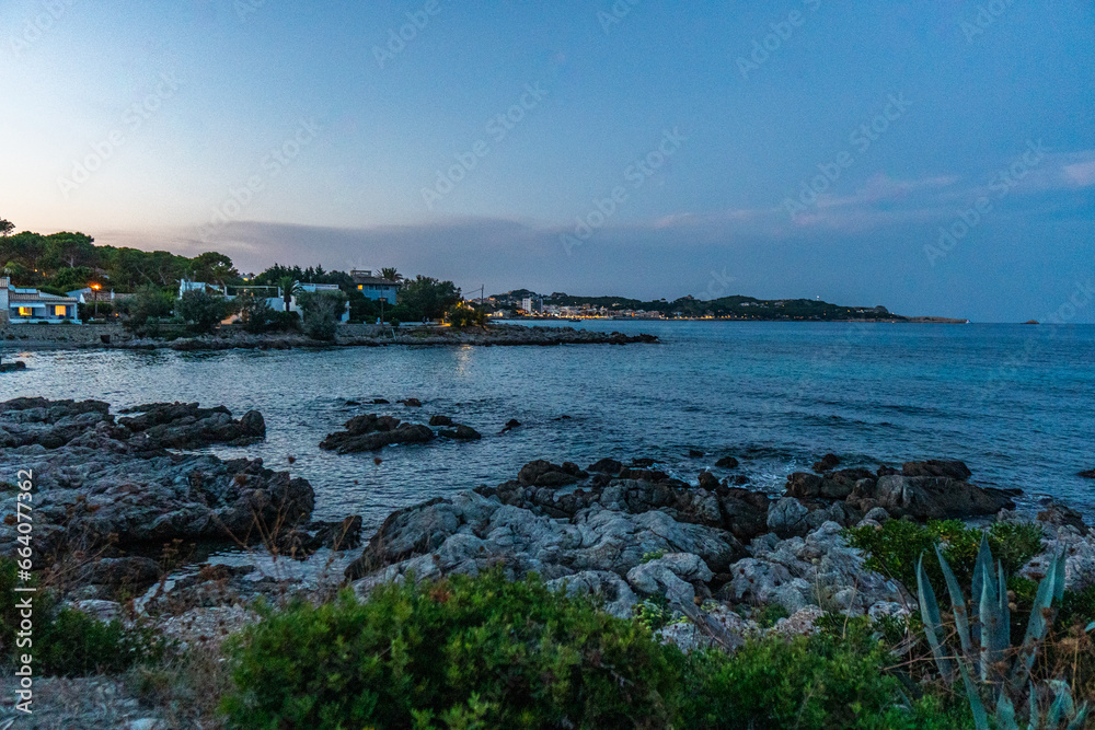 The beautiful coast with the turquoise water of the Mediterranean Sea and stunning cliffs of Cala Ratjada on Majorca Island, Spain