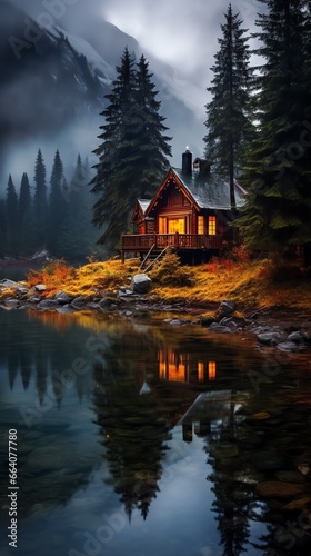 a cabin on the water © ion