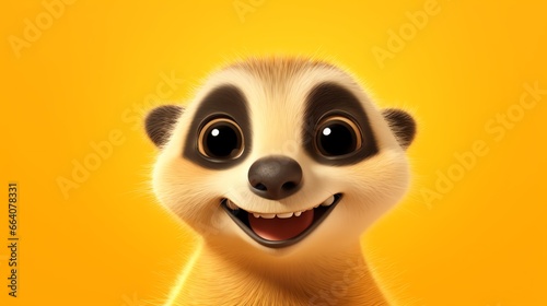 a cartoon animal smiling for the camera
