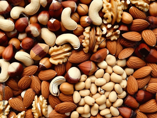 a pile of different types of nuts