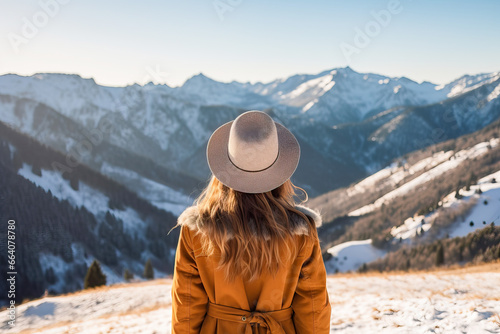 A woman standing on a snowy slope