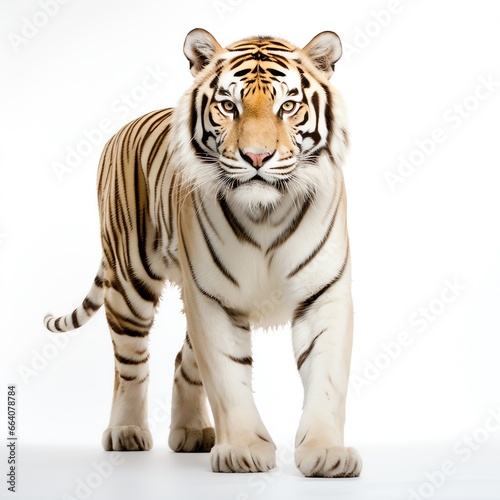 a tiger standing on a white background © ion