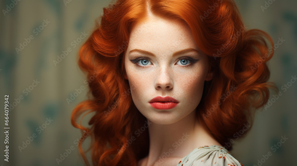 portrait of a woman with red hair portrait of a woman with red hair