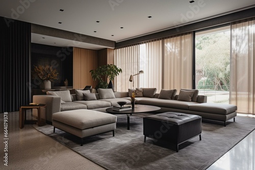 Contemporary household lounge. Generative AI © Ava