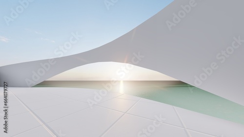 Fototapeta Naklejka Na Ścianę i Meble -  Futuristic architecture background 3d render