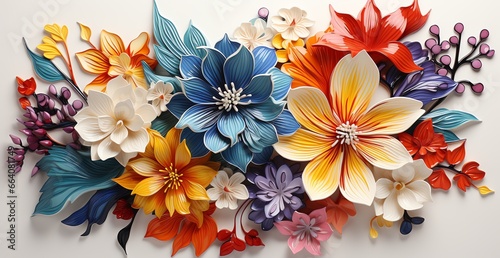 a group of colorful flowers photo