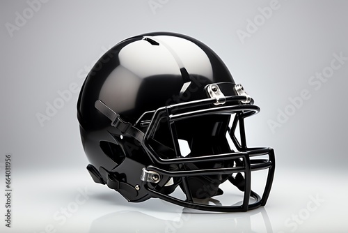 a black football helmet with a face mask