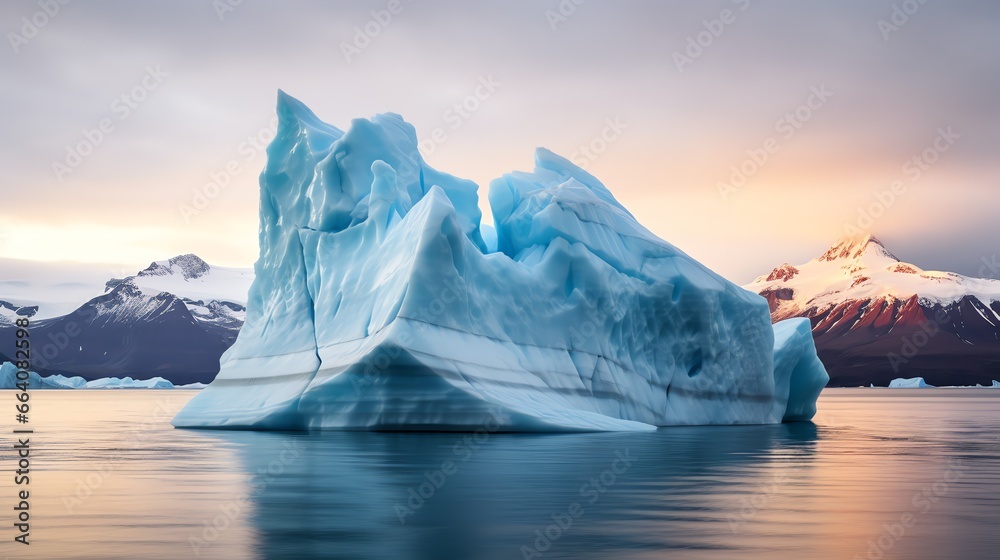 a large iceberg in the water