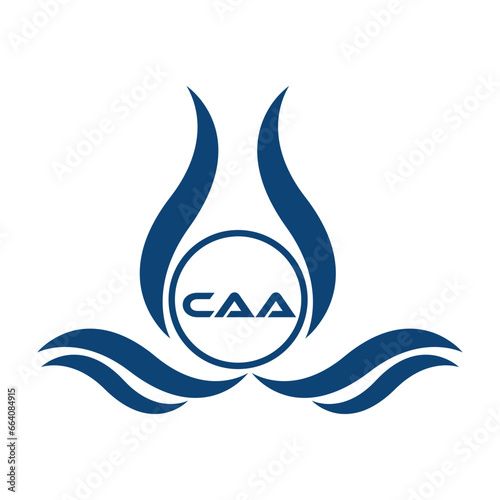 CAA letter water drop icon design with white background in illustrator, CAA Monogram logo design for entrepreneur and business.
 photo