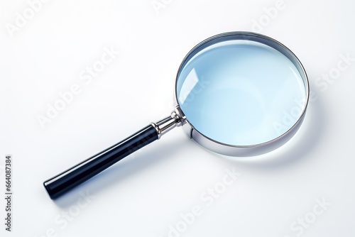 Magnifying glass on a white background. 3d rendering, AI Generated