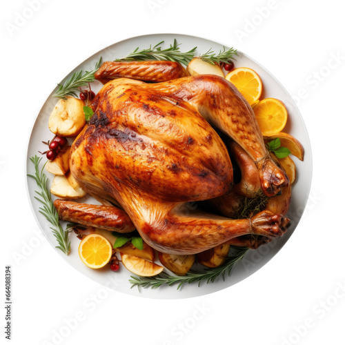 Roast Christmas / Thanksgiving Turkey Isolated on a Transparent Background 