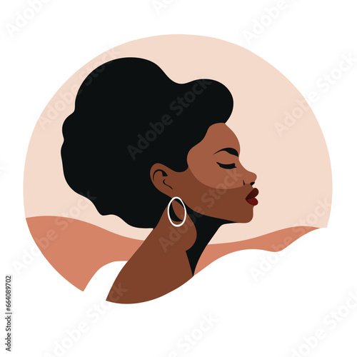 Portrait of Beauty: Vector Illustration of a Black Woman