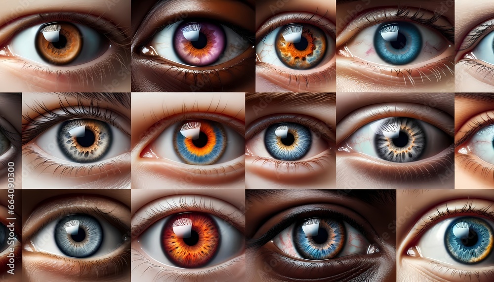 Fototapeta premium Eyes of Emotion: Diverse People, Wonderful Eyes of the World 