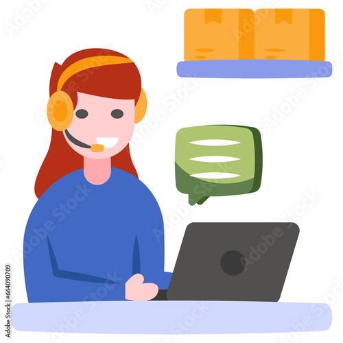 Logistic helpline icon, editable vector