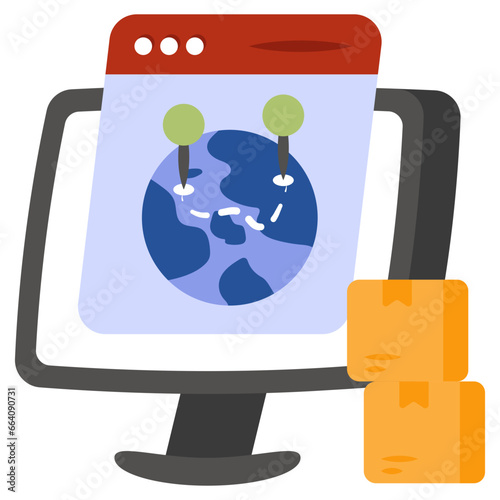 Perfect design icon of global parcel location