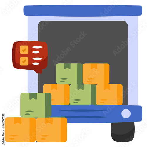 Flat design icon of logistic storage