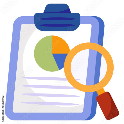 A colored design icon of business report