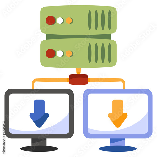 An icon design of server racks