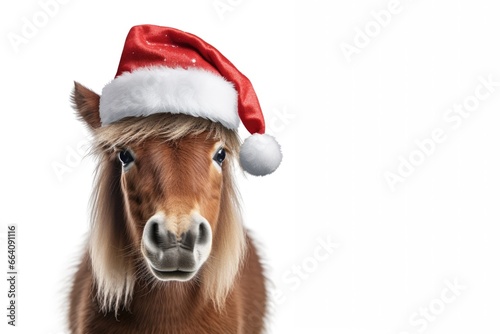 Horse Wearing a Christmas Hat  © d-AI-n