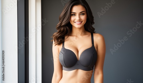 Beautiful  woman in black lingerie, looking at camera. © whitecityrecords