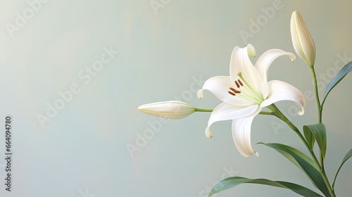  a white flower is in a vase on a table top.  generative ai