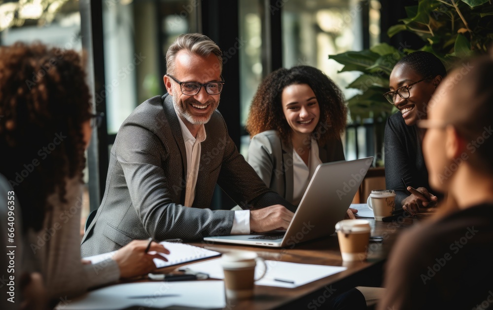 An entrepreneur mentoring a startup team, sharing insights on business growth