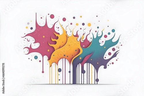 abstract cartoon color splash background. AI generated illustration