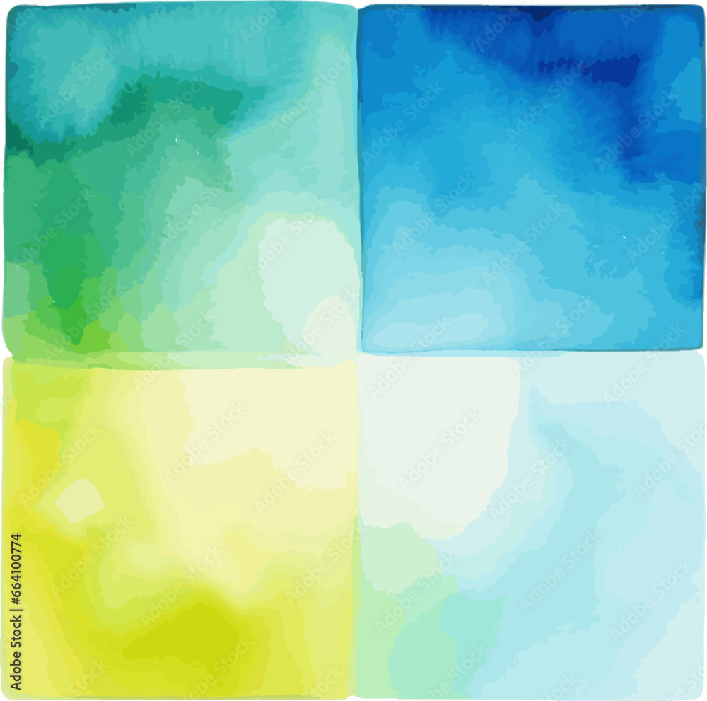 Watercolor square banner clip art