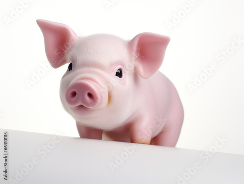 pink pig on a white background