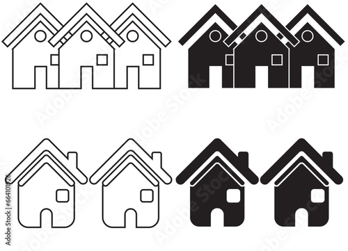 icon set, housing icon set, set of home icons, house icon set 